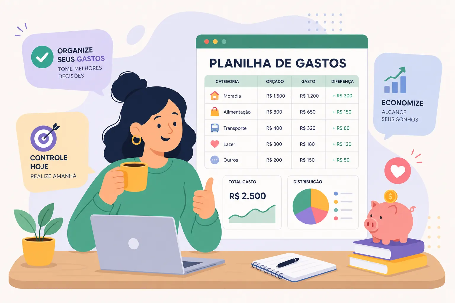 Como organizar gastos mensais